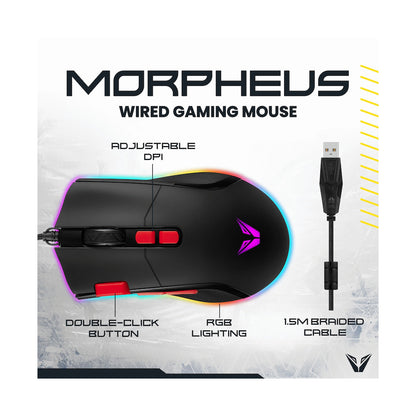VX Gaming Morpheus Series Wired RGB Mouse with Braided Cable