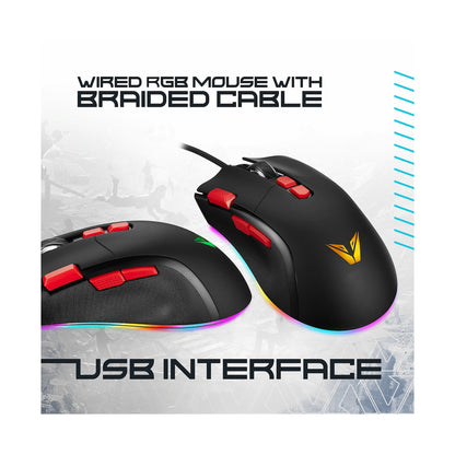 VX Gaming Morpheus Series Wired RGB Mouse with Braided Cable
