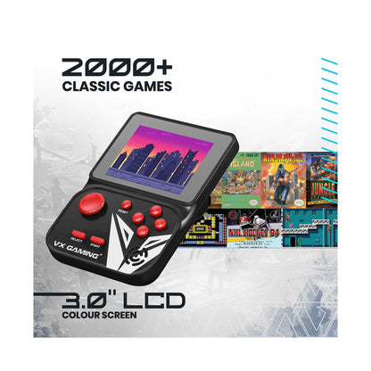 VX Gaming Nostalgia Series Handheld Retro Game Station with 4gb Micro SD - Black
