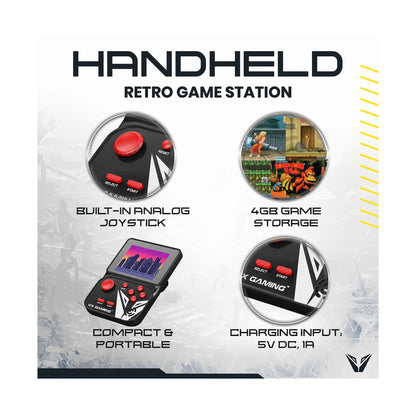 VX Gaming Nostalgia Series Handheld Retro Game Station with 4gb Micro SD - Black