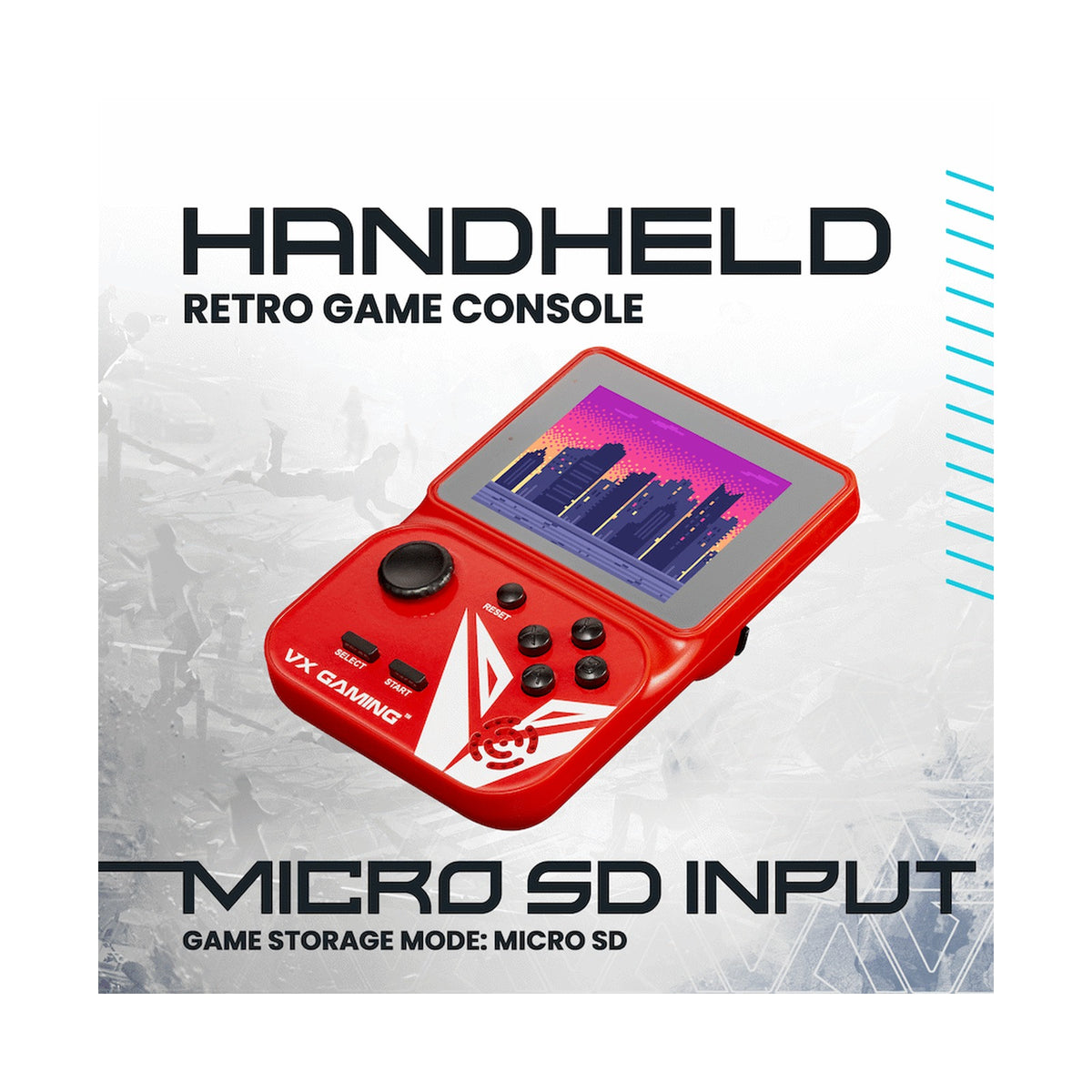 VX Gaming Nostalgia Series Handheld Retro Game Station with 4gb Micro SD - Red