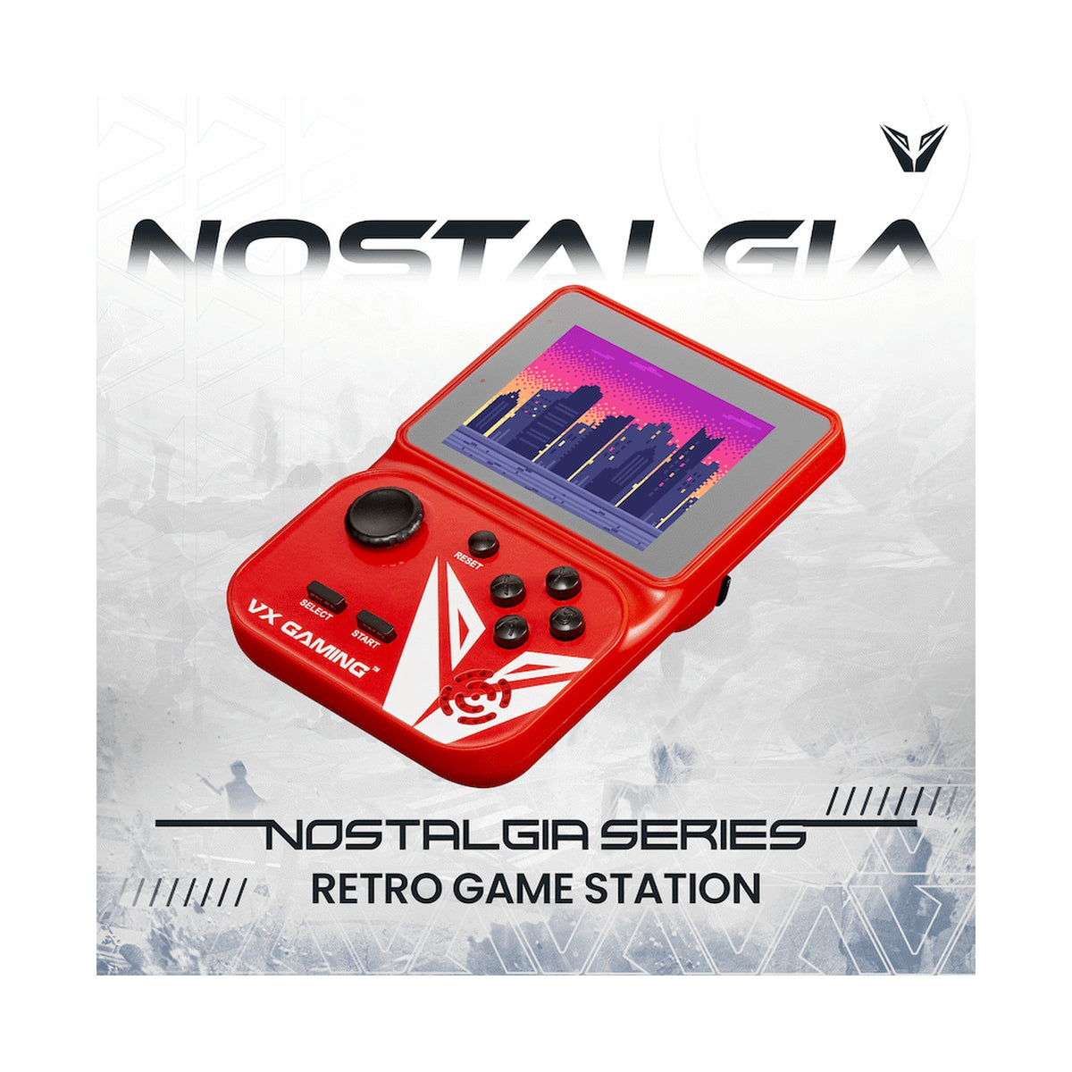 VX Gaming Nostalgia Series Handheld Retro Game Station with 4gb Micro SD - Red