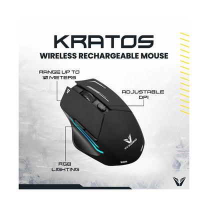 VX Gaming Kratos Series Wireless Rechargeable RGB Gaming Mouse