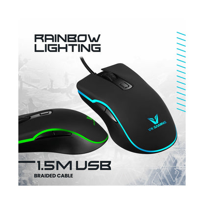 VX Gaming Hypnos Series Gaming Mouse with Rainbow Lighting