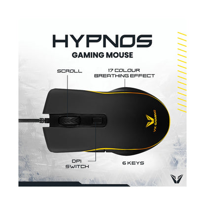 VX Gaming Hypnos Series Gaming Mouse with Rainbow Lighting