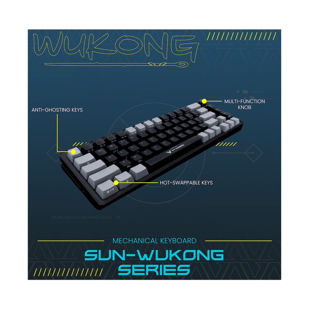VX Gaming Sun-Wukong RGB Hot Swappable Mechanical Keyboard