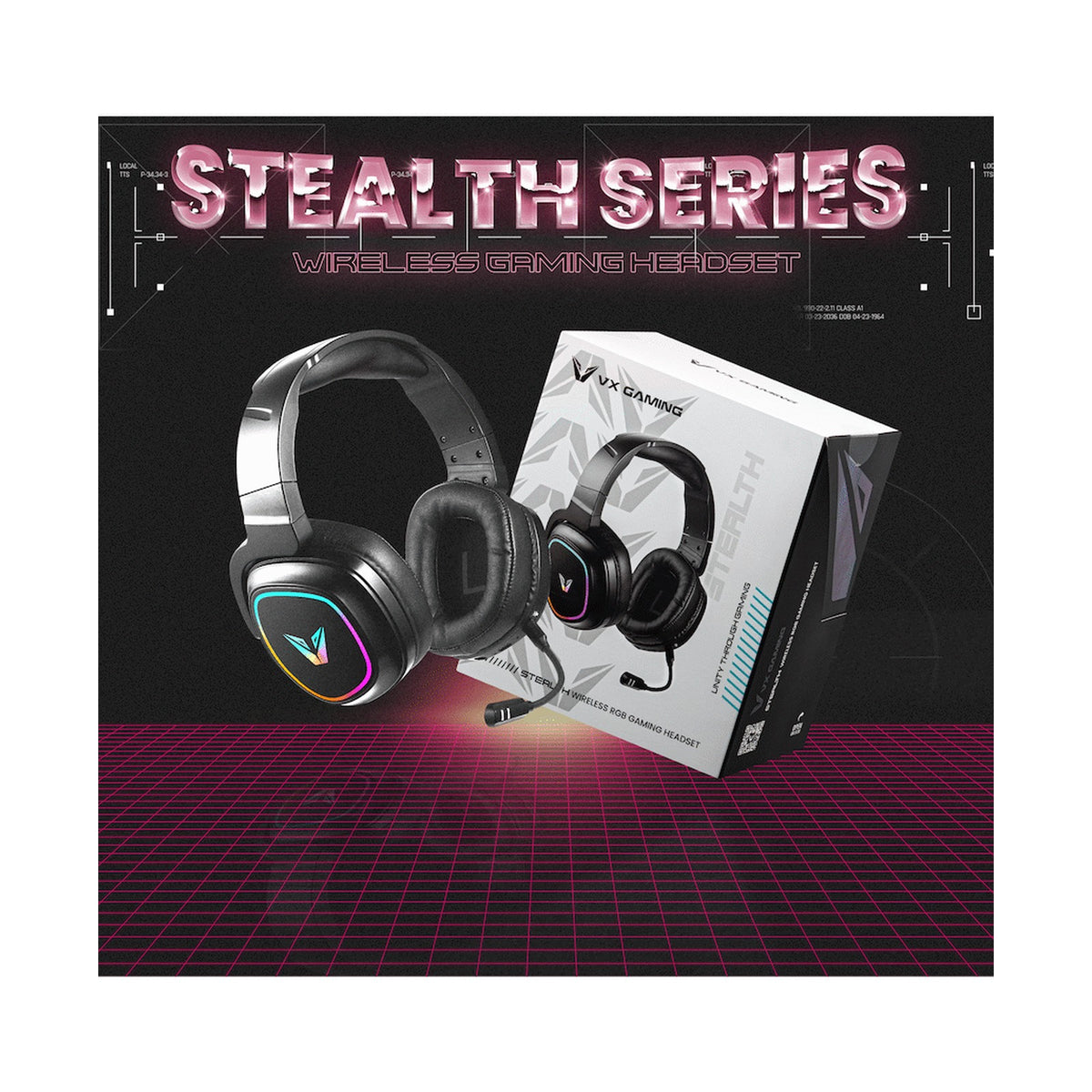 VX Gaming Stealth Series Wireless Gaming Headset - RGB