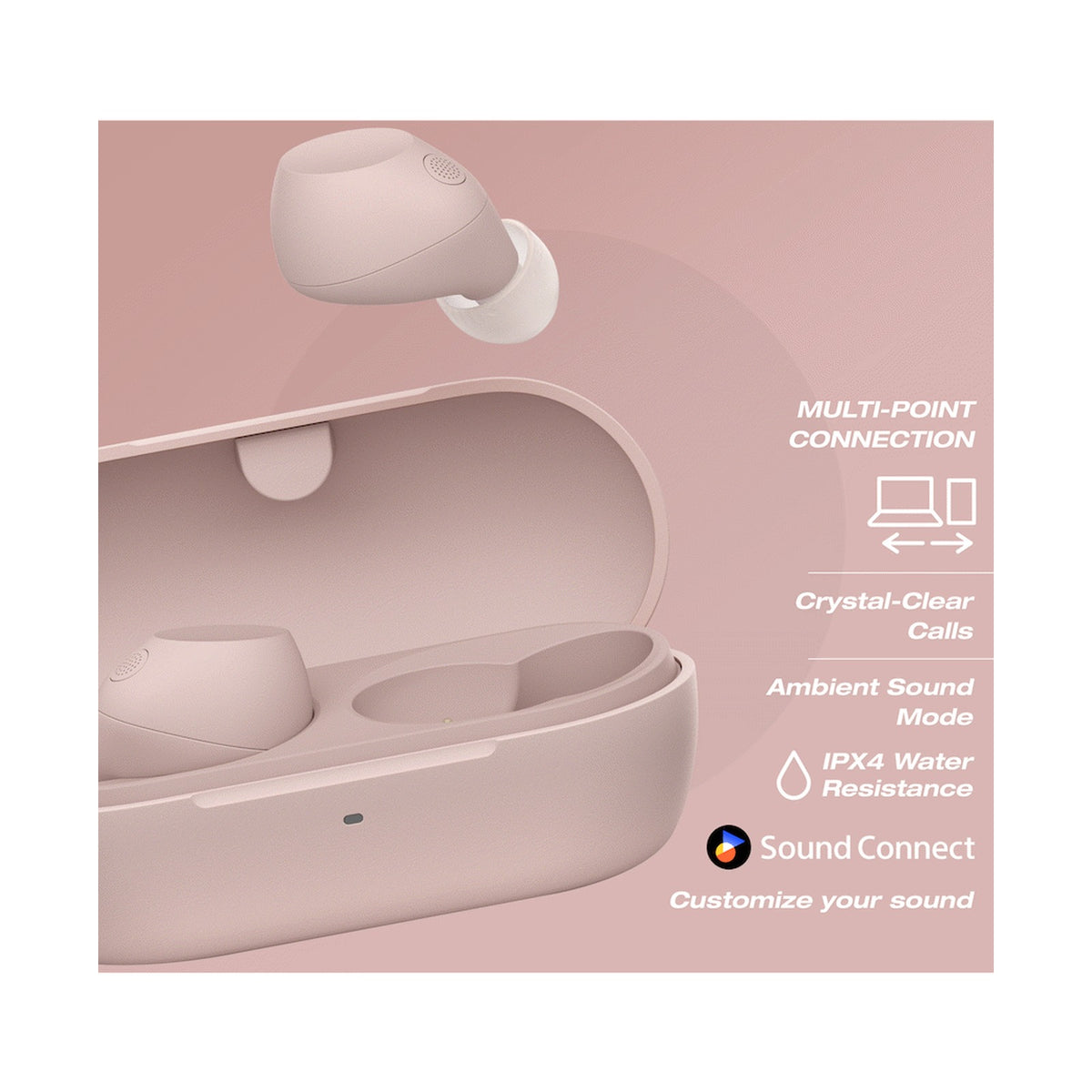 Sony WF-C710N True Wireless Earbuds (Pink)