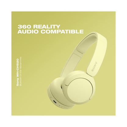 Sony WH-CH520 (Yellow) Bluetooth On-Ear Headphones