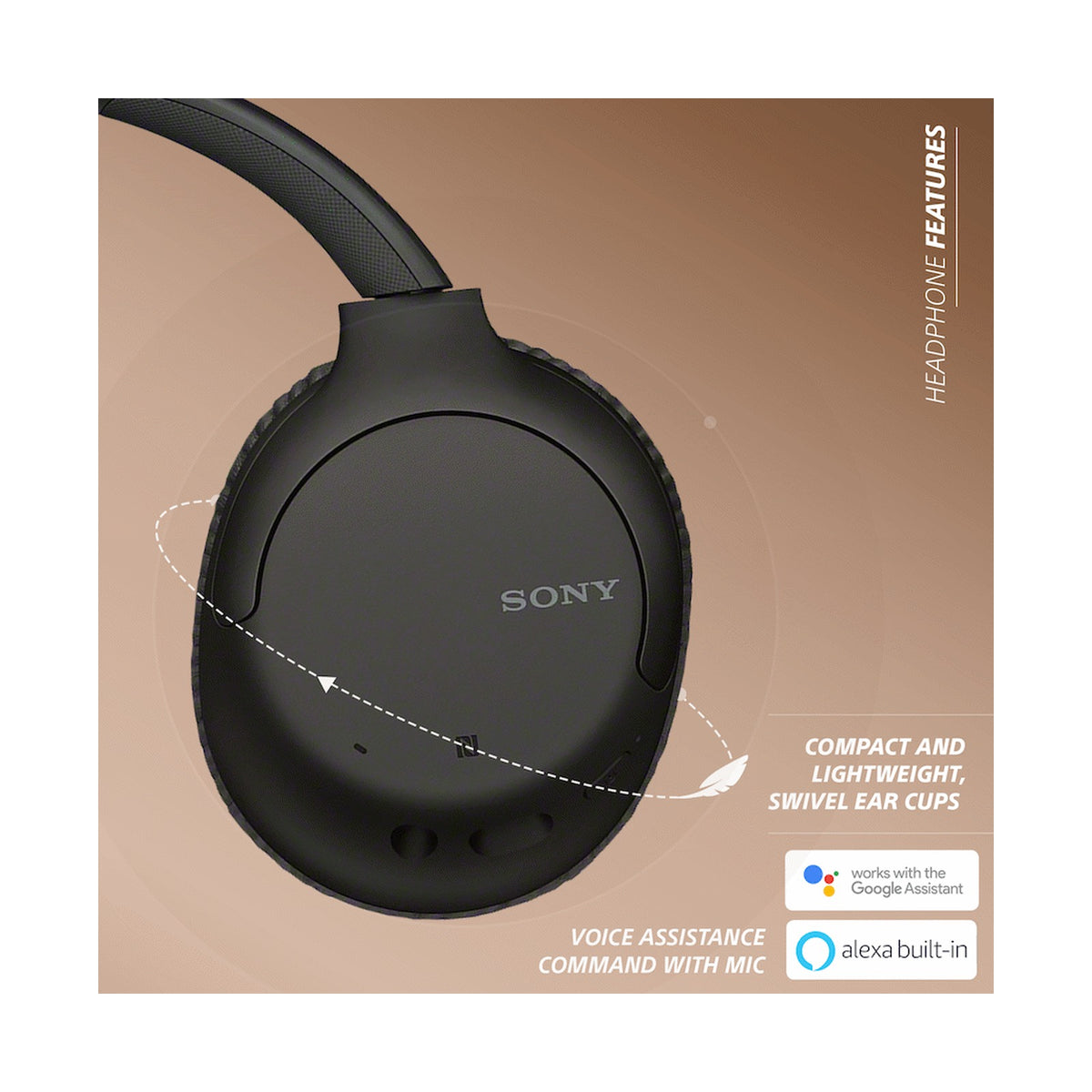 Sony WH-CH710 Noise Cancelling Over-Ear Headphones (Black)