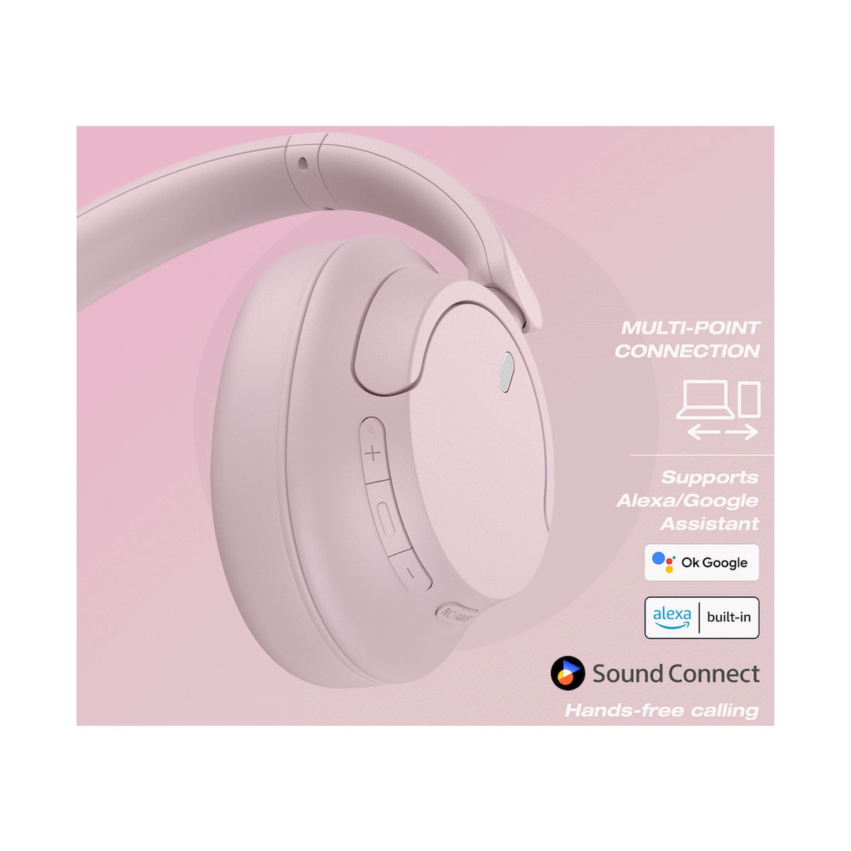 Sony WH-CH720 (Pink) Noise Cancelling Over-Ear Headphones