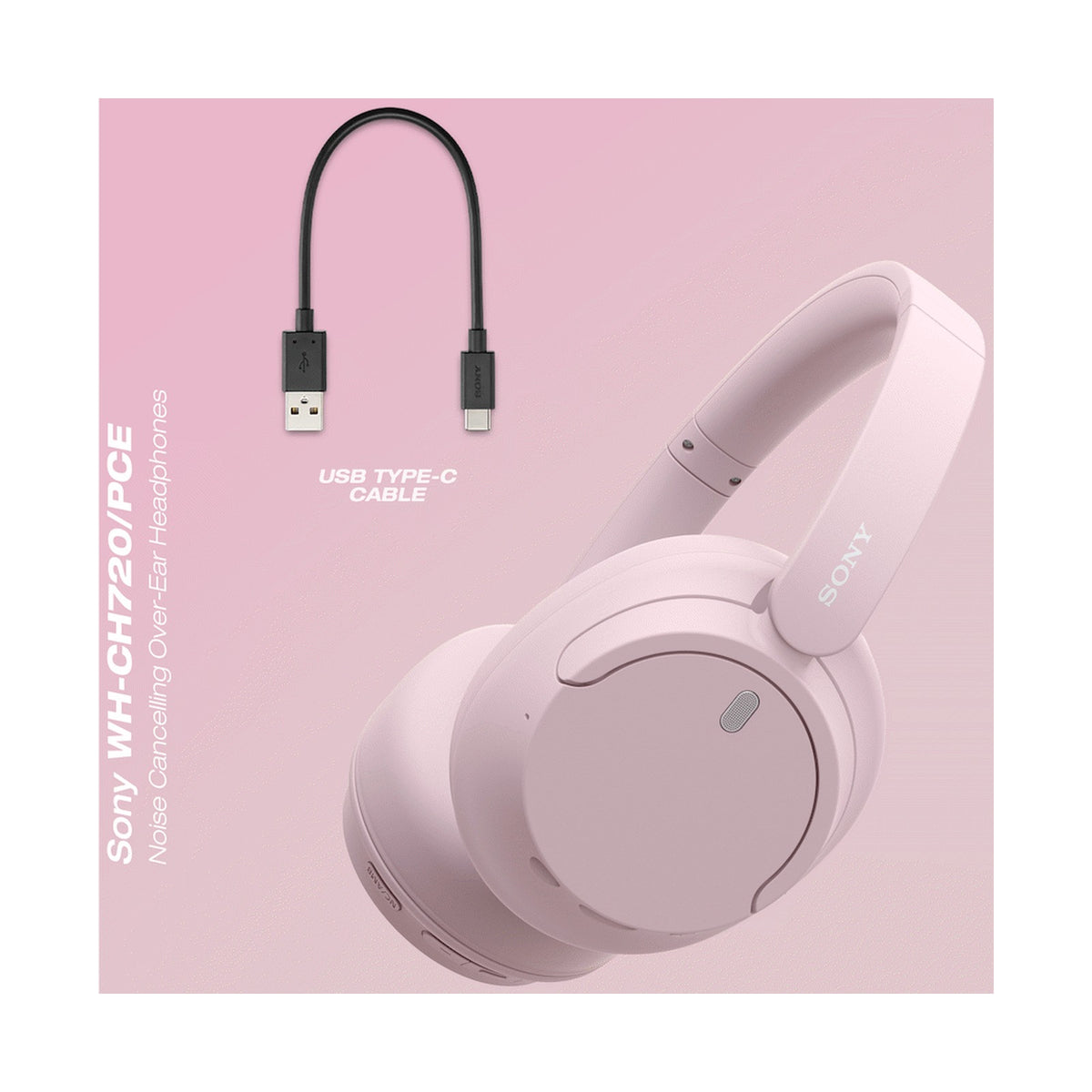 Sony WH-CH720 (Pink) Noise Cancelling Over-Ear Headphones
