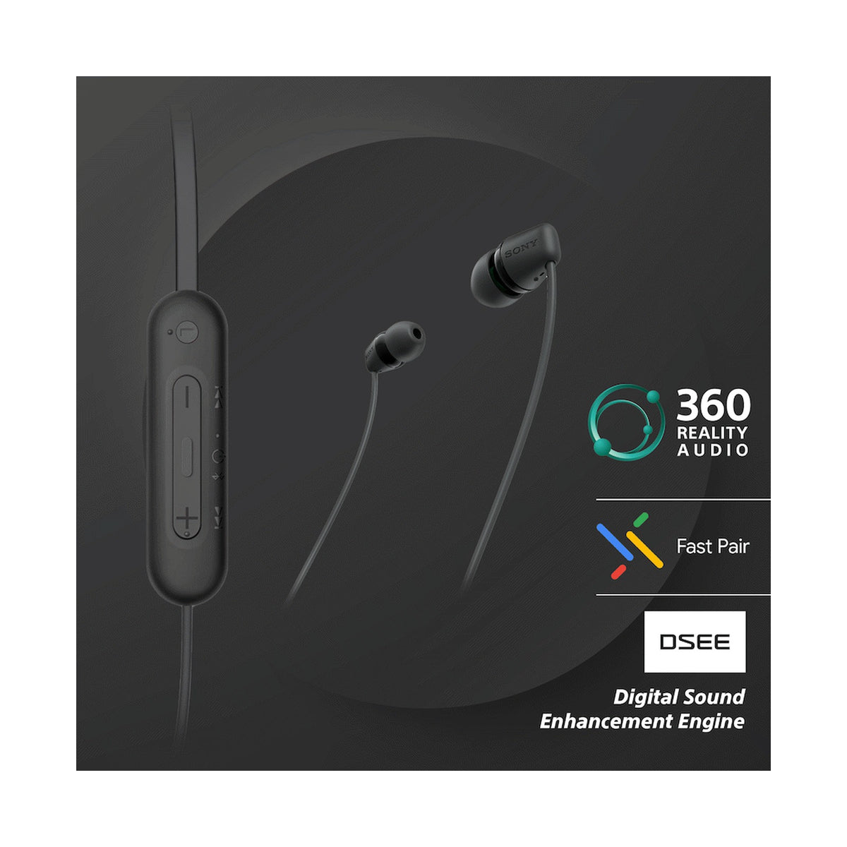 Sony WI-C100 (Black) Wireless Earphones