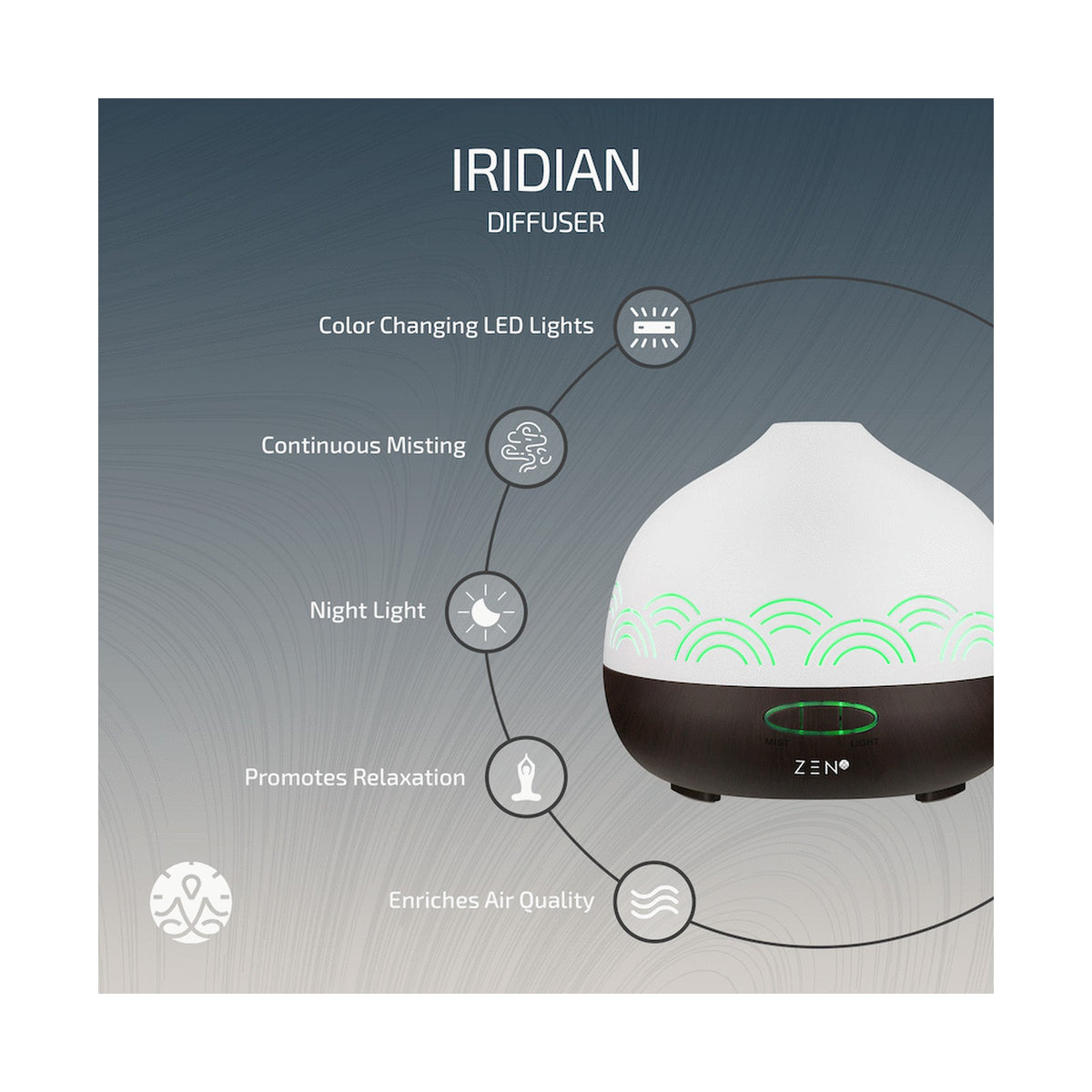 Zen Iridian Diffuser - Dark Wood