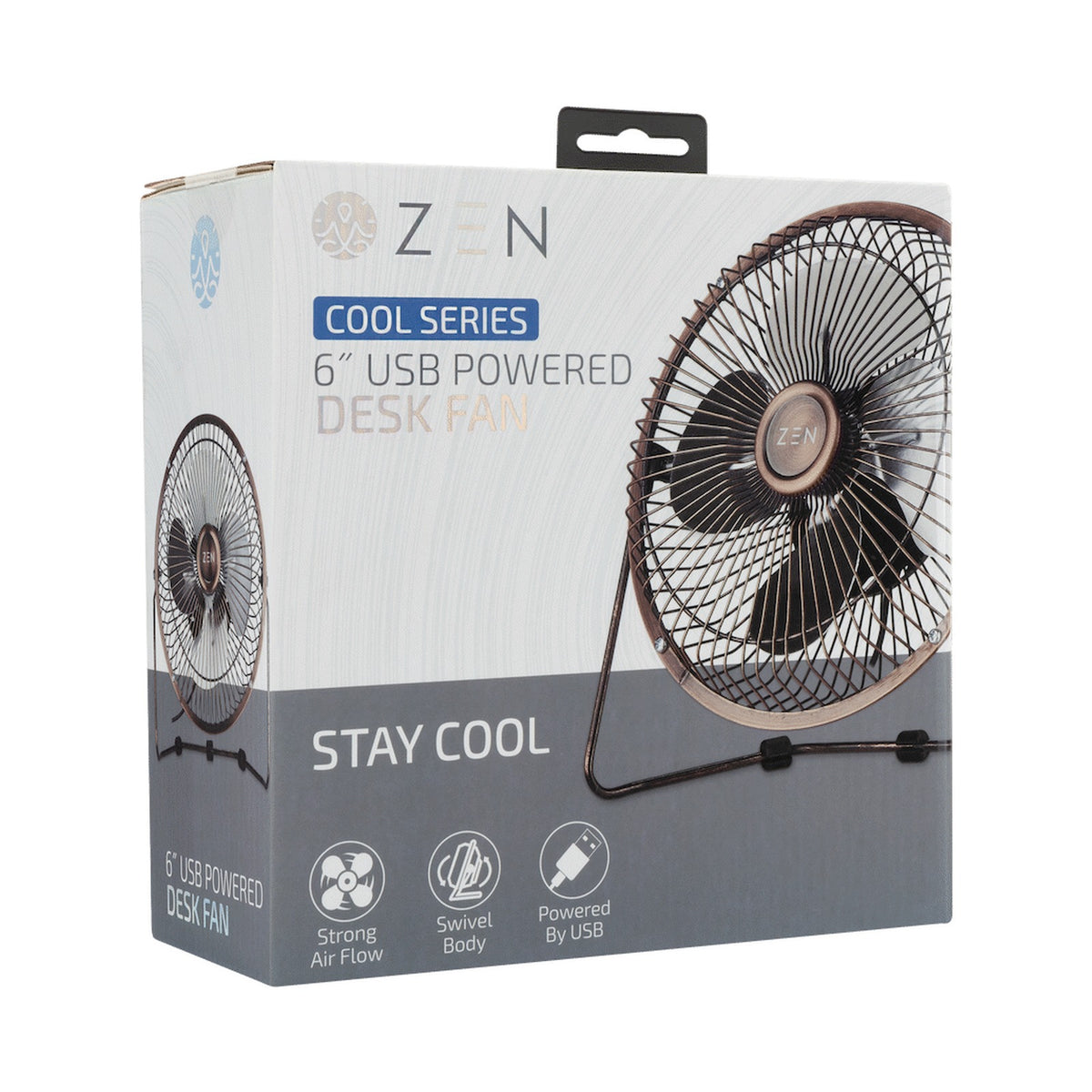 Zen Cool Series 6in Desk Fan - Copper