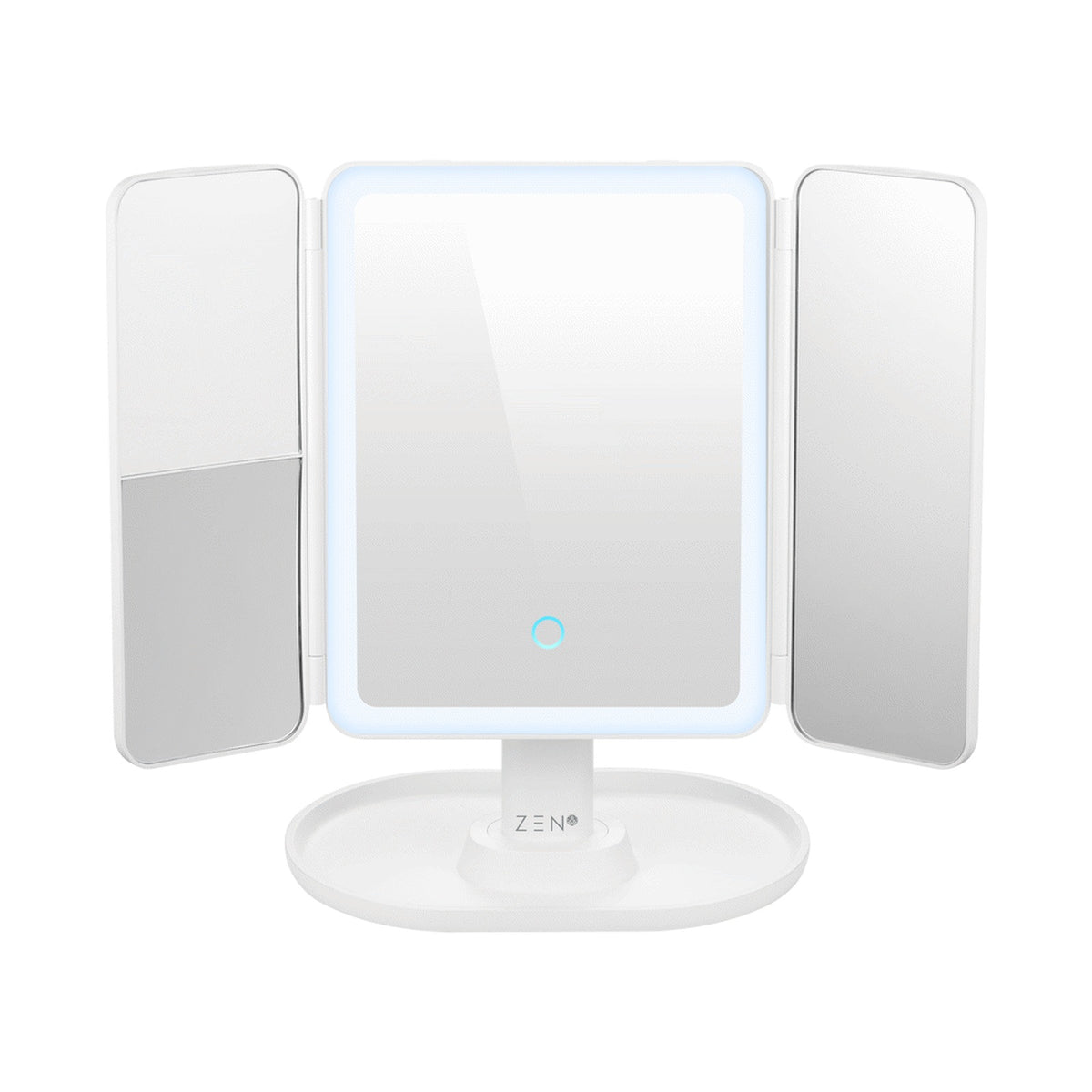 ZEN Selene Series Detachable Trifold Makeup Mirror - White
