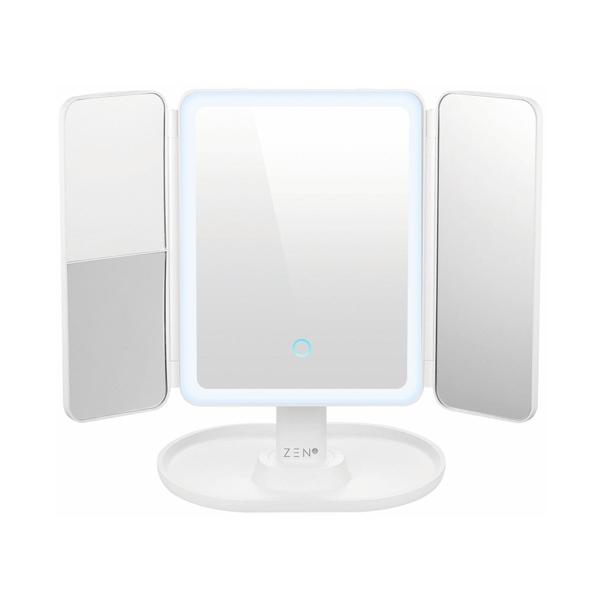 ZEN Selene Series Detachable Trifold Makeup Mirror - White