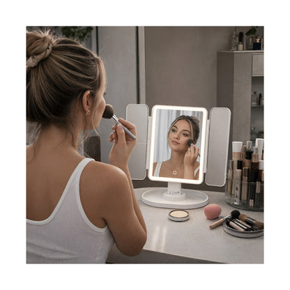 ZEN Selene Series Detachable Trifold Makeup Mirror - White
