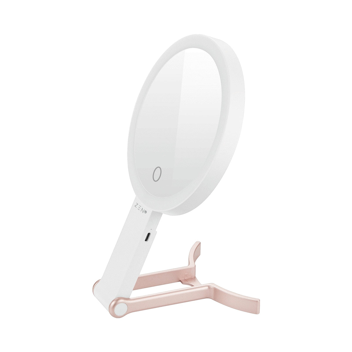 ZEN JestSet Series Portable Handheld LED Mirror - White