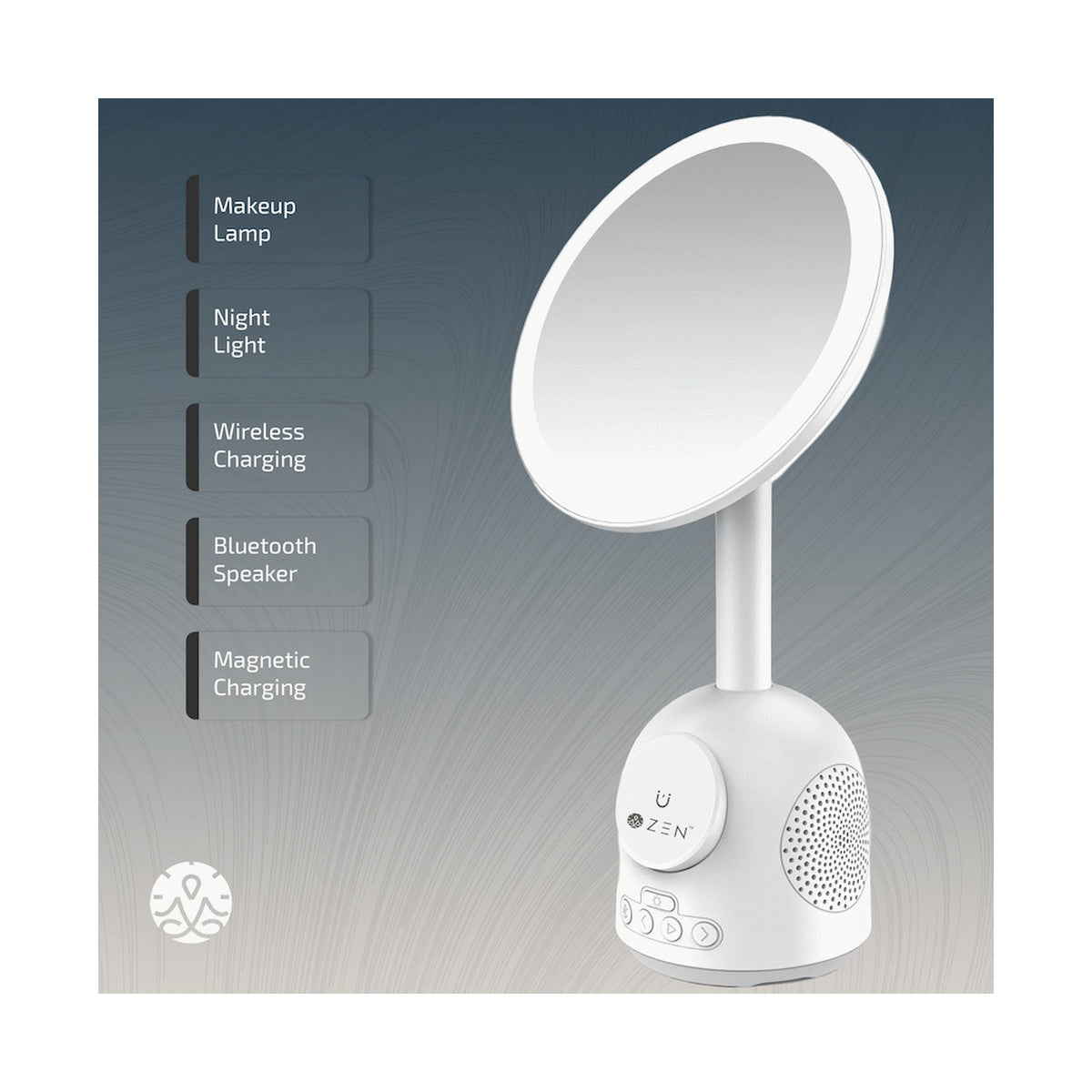 ZEN Unify Series Wireless Phone Charger with Bluetooth Speaker - White