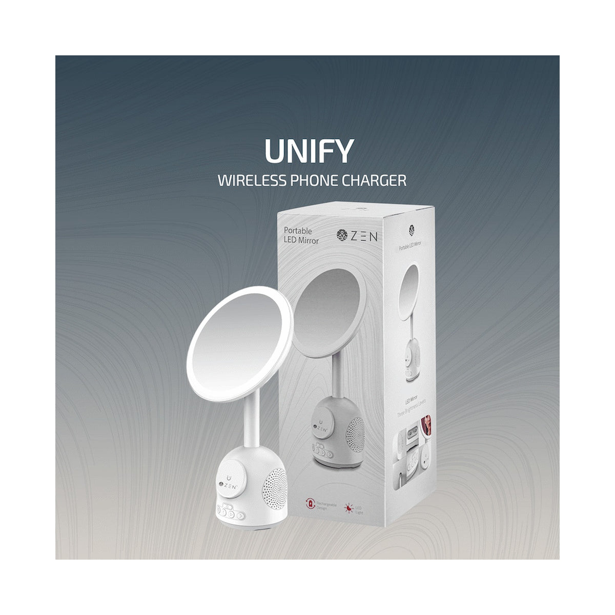 ZEN Unify Series Wireless Phone Charger with Bluetooth Speaker - White