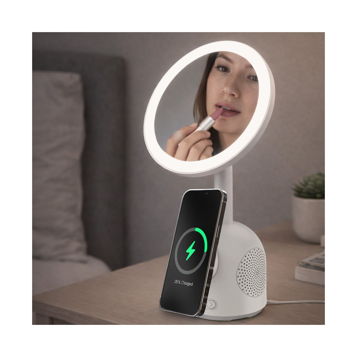 ZEN Unify Series Wireless Phone Charger with Bluetooth Speaker - White